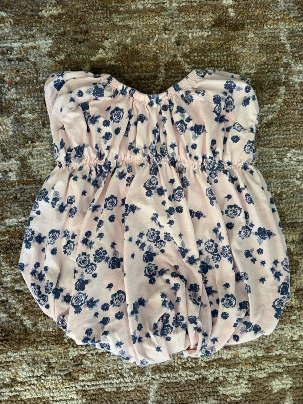 Burt's Bees Baby Pink Bubble dress with Navy Floral Print